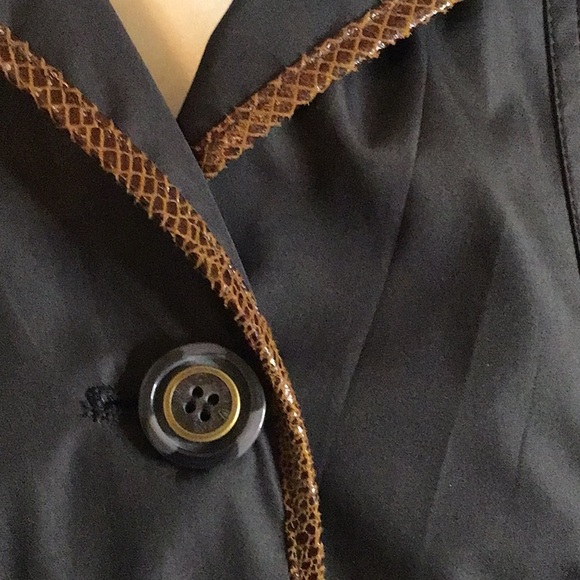 DENNIS BASSO DARK GREEN BELT TRENCH COAT SZ S - Picture 4 of 11